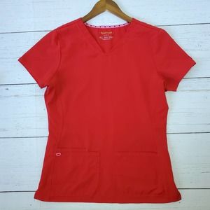 Heartsoul Red Scrub Top size Medium